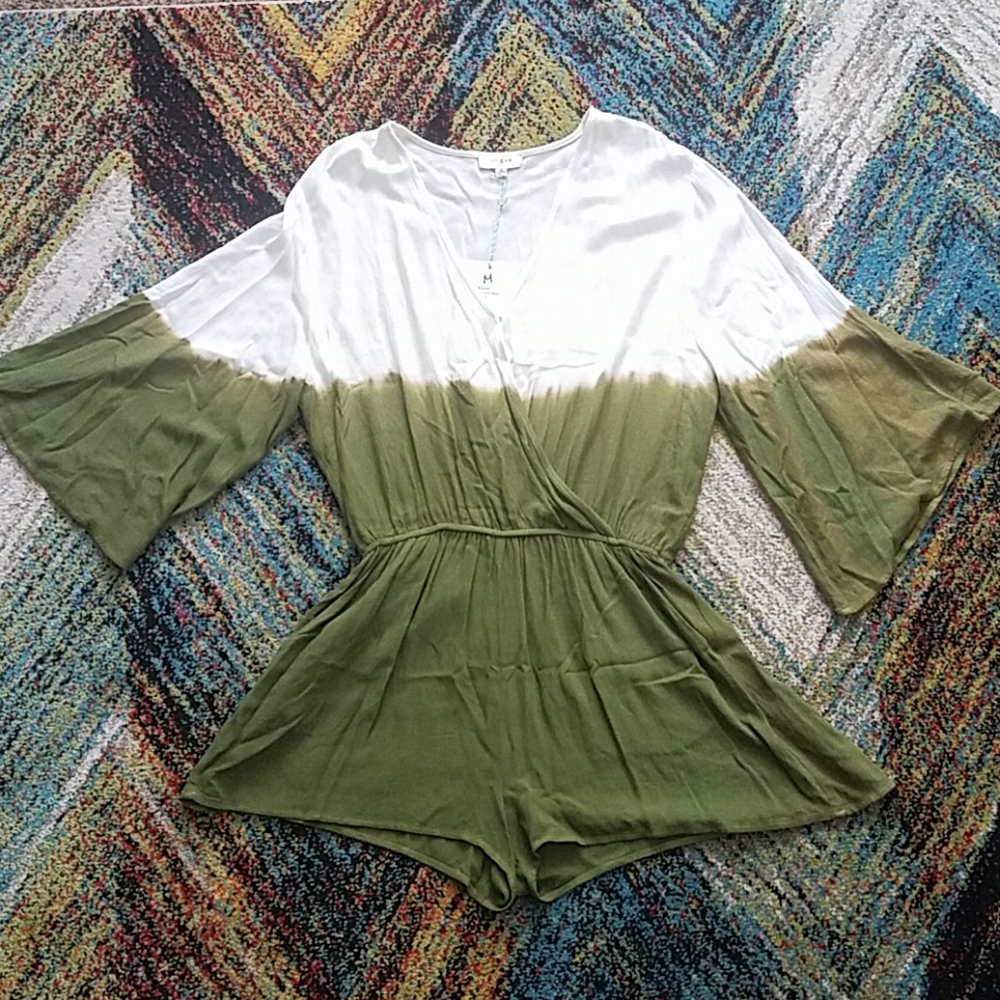 White & Green Romper